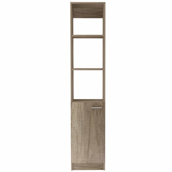 Leben Linen Single Door Cabinet, Three External Shelves, Two Interior Shelves - Image 3