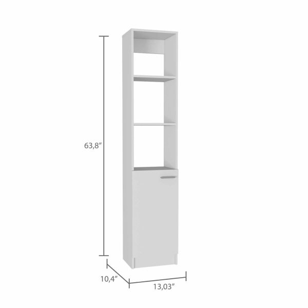 Leben Linen Single Door Cabinet, Three External Shelves, Two Interior Shelves - Image 13