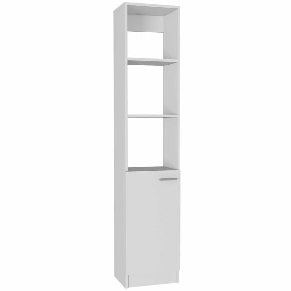 Leben Linen Single Door Cabinet, Three External Shelves, Two Interior Shelves - Image 10