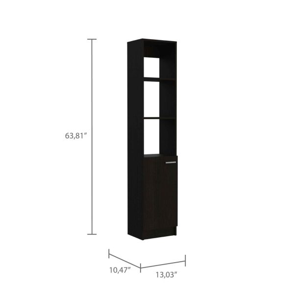 Leben Linen Single Door Cabinet, Three External Shelves, Two Interior Shelves - Image 12