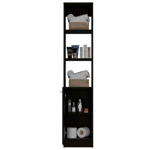 Leben Linen Single Door Cabinet, Three External Shelves, Two Interior Shelves - Image 16